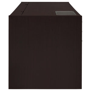 Halston - 3 Drawer Office Computer Desk With Keyboard Tray - Cappuccino