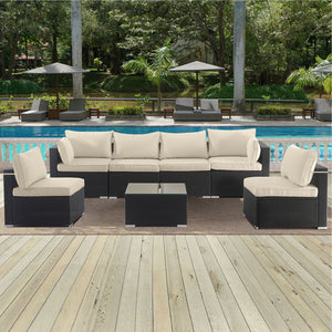 Cushion Covers For 7 Piece Wicker Sectional Sofa, 14 Pack Seat And Back Slipcovers With Zipper