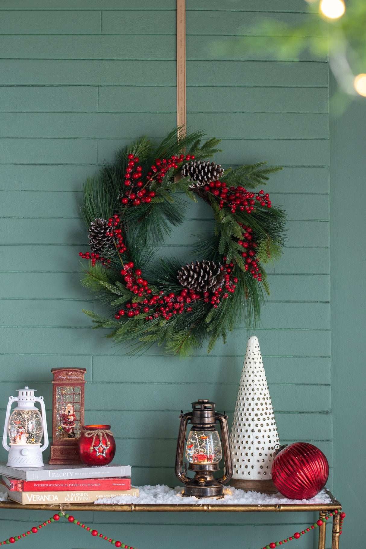 D6.7x18" Glass Christmas Cone Tree Decoration