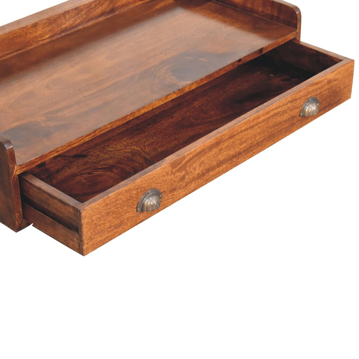 Solid Wood Belmont Wall-Mounted Console, 1 Drawer, 1 Shelf