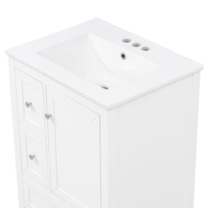 Modern Bathroom Vanity With Sink, Soft Close Drawers & Door, Storage Rack