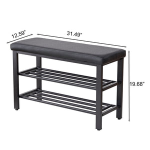 Shoe Bench With Cushion, Storage Seat For Entryway