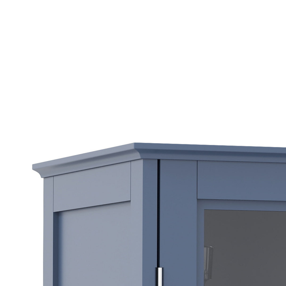 Minimalist Buffet Cabinet With Double Glass Doors And Drawer