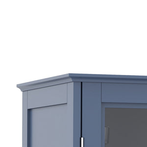 Minimalist Buffet Cabinet With Double Glass Doors And Drawer