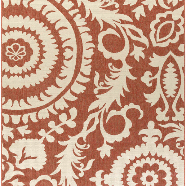 Alburnett Burnt Orange Floral Rug - Clearance