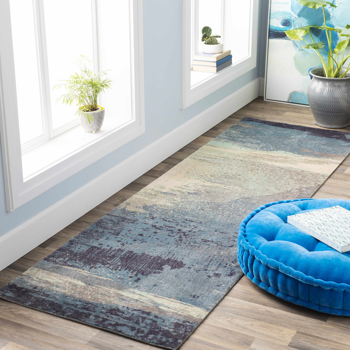 Alvaton Abstract Blue Rug