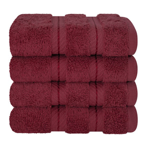 4 Piece 100% Cotton Softness, Elegance, Comfort Washcloth Turkish Towel Set