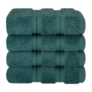 4 Piece 100% Cotton Softness, Elegance, Comfort Washcloth Turkish Towel Set
