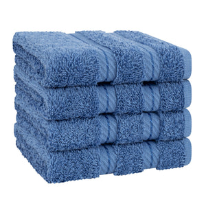 4 Piece 100% Cotton Softness, Elegance, Comfort Washcloth Turkish Towel Set