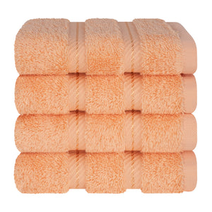 4 Piece 100% Cotton Softness, Elegance, Comfort Washcloth Turkish Towel Set