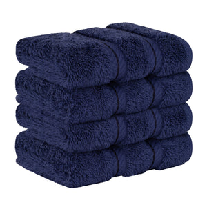 4 Piece 100% Cotton Softness, Elegance, Comfort Washcloth Turkish Towel Set