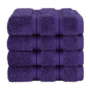 4 Piece 100% Cotton Softness, Elegance, Comfort Washcloth Turkish Towel Set