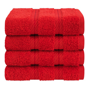 4 Piece 100% Cotton Softness, Elegance, Comfort Washcloth Turkish Towel Set