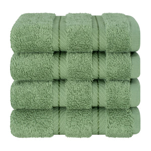 4 Piece 100% Cotton Softness, Elegance, Comfort Washcloth Turkish Towel Set