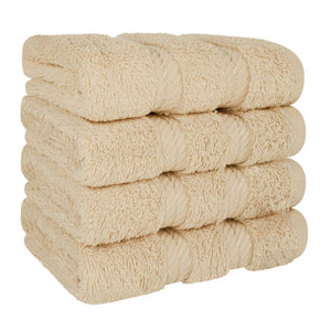 4 Piece 100% Cotton Softness, Elegance, Comfort Washcloth Turkish Towel Set