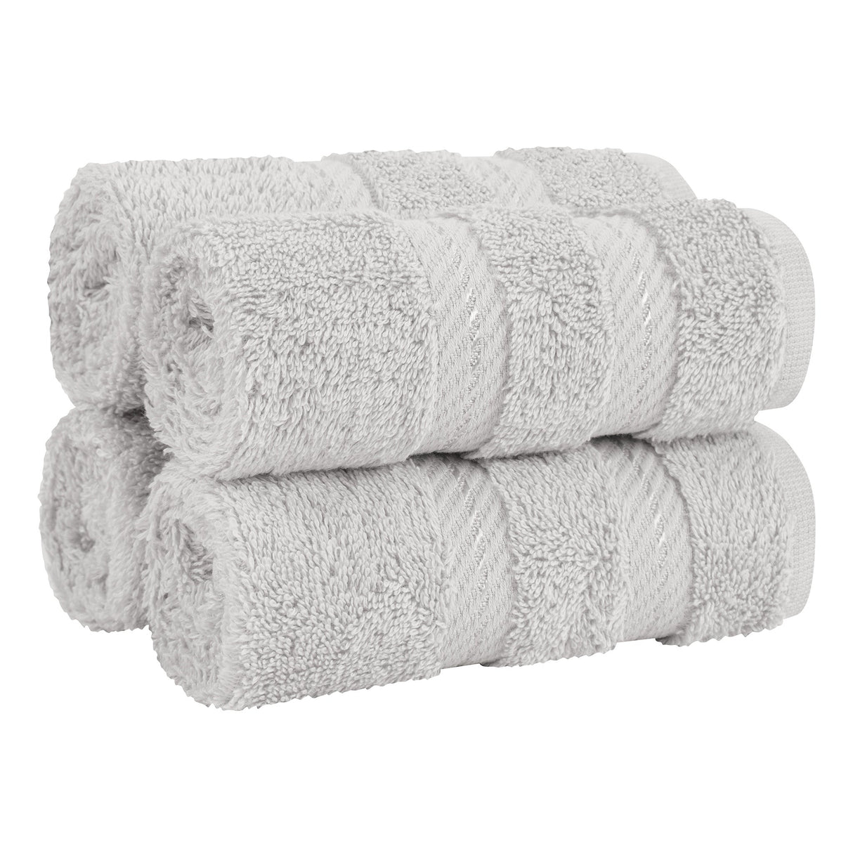 4 Piece 100% Cotton Softness, Elegance, Comfort Washcloth Turkish Towel Set