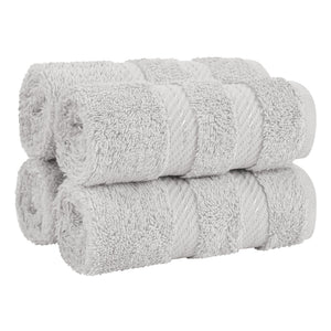 4 Piece 100% Cotton Softness, Elegance, Comfort Washcloth Turkish Towel Set
