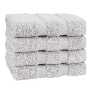 4 Piece 100% Cotton Softness, Elegance, Comfort Washcloth Turkish Towel Set