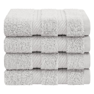 4 Piece 100% Cotton Softness, Elegance, Comfort Washcloth Turkish Towel Set