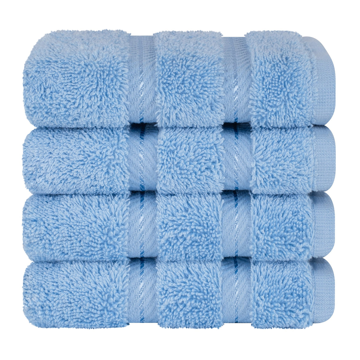 4 Piece 100% Cotton Softness, Elegance, Comfort Washcloth Turkish Towel Set