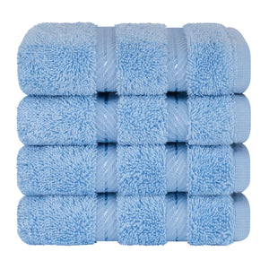 4 Piece 100% Cotton Softness, Elegance, Comfort Washcloth Turkish Towel Set