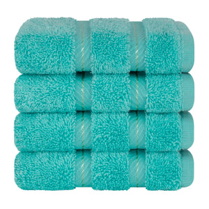 4 Piece 100% Cotton Softness, Elegance, Comfort Washcloth Turkish Towel Set
