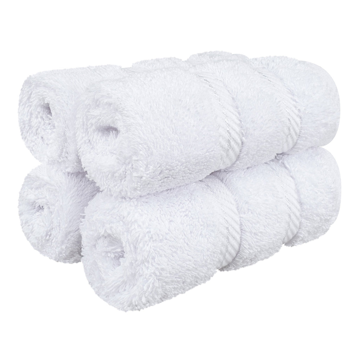 4 Piece 100% Cotton Softness, Elegance, Comfort Washcloth Turkish Towel Set