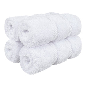 4 Piece 100% Cotton Softness, Elegance, Comfort Washcloth Turkish Towel Set