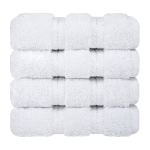 4 Piece 100% Cotton Softness, Elegance, Comfort Washcloth Turkish Towel Set