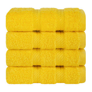 4 Piece 100% Cotton Softness, Elegance, Comfort Washcloth Turkish Towel Set