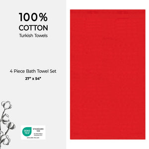 American Soft Linen Bekos 100% Cotton Turkish Towels, 4 Piece Bath Towel Set