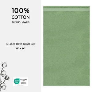 American Soft Linen Bekos 100% Cotton Turkish Towels, 4 Piece Bath Towel Set