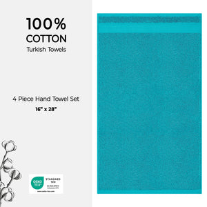 American Soft Linen Bekos 100% Cotton Turkish Towels, 4 Piece Hand Towel Set