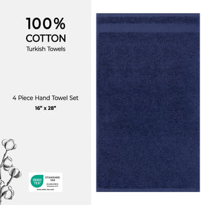 American Soft Linen Bekos 100% Cotton Turkish Towels, 4 Piece Hand Towel Set
