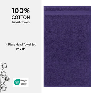 American Soft Linen Bekos 100% Cotton Turkish Towels, 4 Piece Hand Towel Set