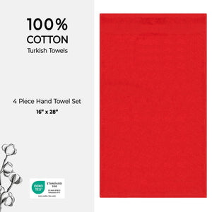 American Soft Linen Bekos 100% Cotton Turkish Towels, 4 Piece Hand Towel Set