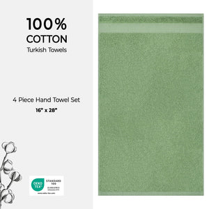 American Soft Linen Bekos 100% Cotton Turkish Towels, 4 Piece Hand Towel Set