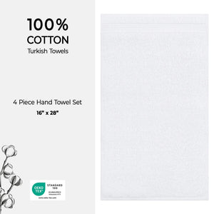 American Soft Linen Bekos 100% Cotton Turkish Towels, 4 Piece Hand Towel Set
