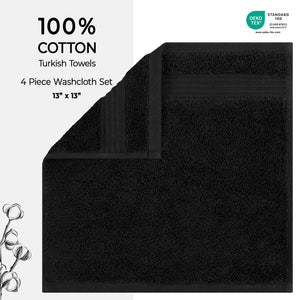 American Soft Linen Bekos 100% Cotton Turkish Towels, 4 Piece Washcloth Towel Set
