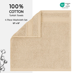 American Soft Linen Bekos 100% Cotton Turkish Towels, 4 Piece Washcloth Towel Set