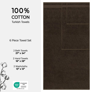 American Soft Linen Bekos 100% Cotton Turkish Towels 6 Piece Bath Towel Set with 18 Different Colors