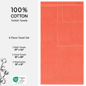 American Soft Linen Bekos 100% Cotton Turkish Towels 6 Piece Bath Towel Set with 18 Different Colors