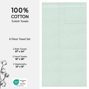 American Soft Linen Bekos 100% Cotton Turkish Towels 6 Piece Bath Towel Set with 18 Different Colors
