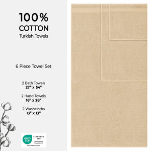 American Soft Linen Bekos 100% Cotton Turkish Towels 6 Piece Bath Towel Set with 18 Different Colors