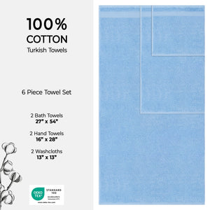 American Soft Linen Bekos 100% Cotton Turkish Towels 6 Piece Bath Towel Set with 18 Different Colors