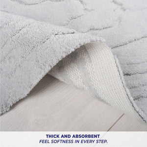 American Soft Linen Lovi Bath Rug – 21"x34" Premium Cotton, Non-Slip Design - Bath Mats for Bathroom