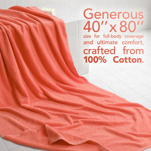 40x80 Inch Premium Bath Sheet OVERSIZED 100% Ring Spun Cotton, Luxury, Maximum Softness, Extra Large Bath Towel