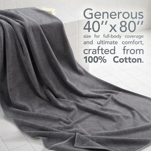 40x80 Inch Premium Bath Sheet OVERSIZED 100% Ring Spun Cotton, Luxury, Maximum Softness, Extra Large Bath Towel