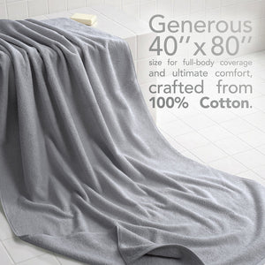 40x80 Inch Premium Bath Sheet OVERSIZED 100% Ring Spun Cotton, Luxury, Maximum Softness, Extra Large Bath Towel