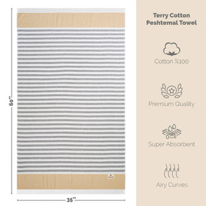 Mediterranean 100% Cotton Turkish Peshtemals, 35" x 60",  Modern & Traditional Turkish Bath Towels